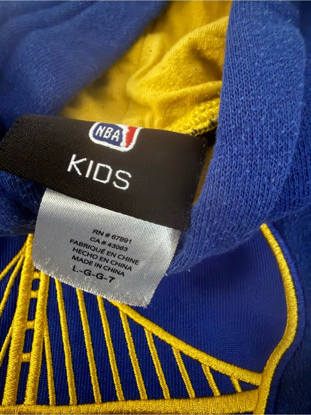 NBA Youth Royal Blue Hoodie with Yellow Logo - Picture 3 of 3